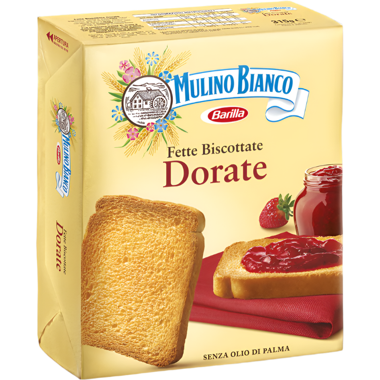 MULINO BIANCO BAKERY RUSKS FETTE BISCOTTATE DORATE X36 315 GR