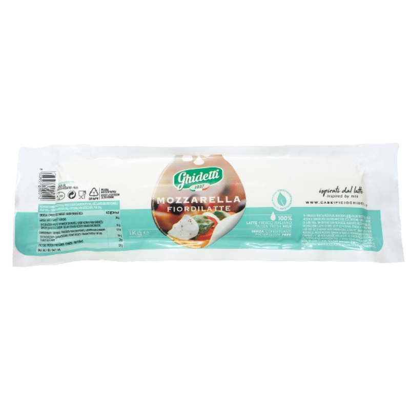GHIDETTI CHEESE MOZZARELLA FIORDILATTE FILONE VACUUM (APPROX. 1 KG)