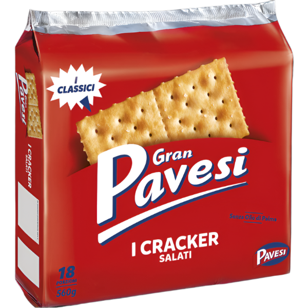 PAVESI CRACKERS RED SALTED X18 560 GR