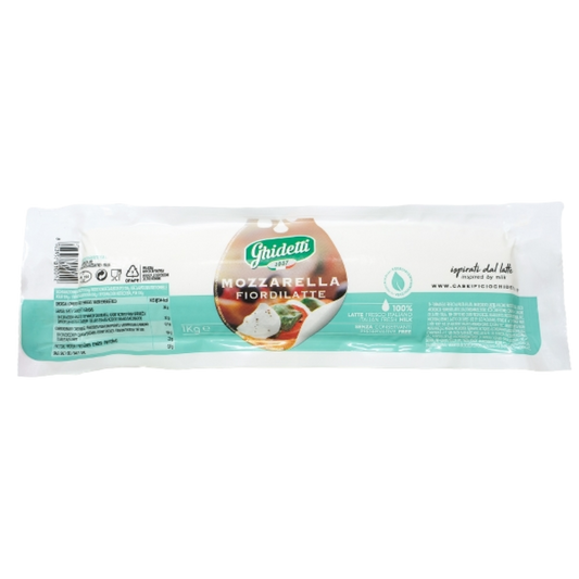 GHIDETTI CHEESE MOZZARELLA FIORDILATTE FILONE VACUUM (APPROX. 1 KG)