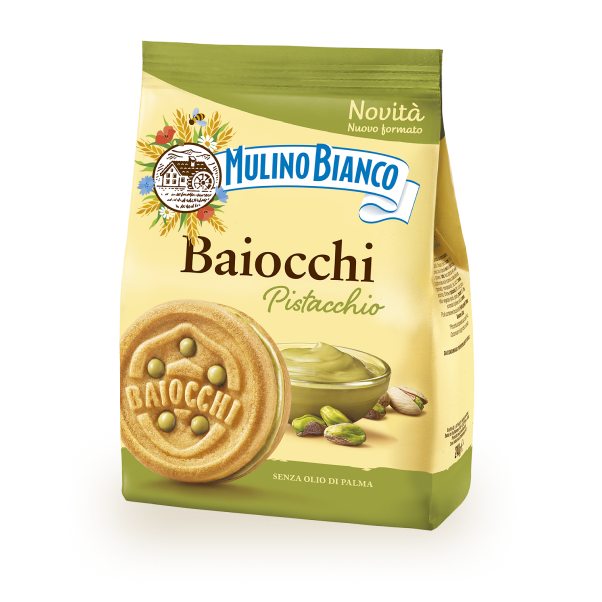 MULINO BIANCO COOKIES BAIOCCHI PISTACHIO 240 GR