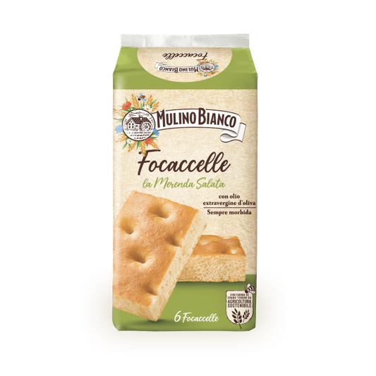 MULINO BIANCO FOCACCELLE WITH EXTRA VIRGIN OLIVE OIL X6 198 GR