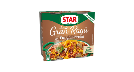 STAR GRAN RAGU' PASTA SAUCE PORCINI MUSHROOMS TIN 180 GR X2