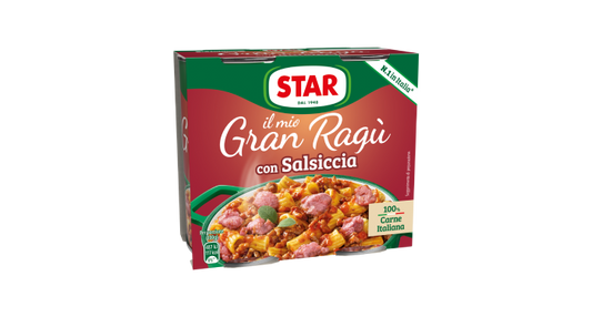 STAR GRAN RAGU' PASTA SAUCE SAUSAGE TIN 180 GR X2