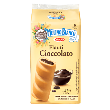 MULINO BIANCO SNACK FLAUTI CHOCOLATE X8 280 GR