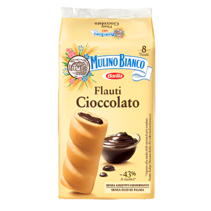 MULINO BIANCO SNACK FLAUTI CHOCOLATE X8 280 GR