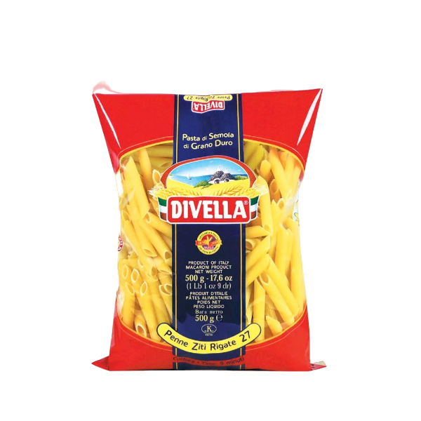 DIVELLA PASTA DI SEMOLA PENNE ZITI RIGATE N.27 500 GR